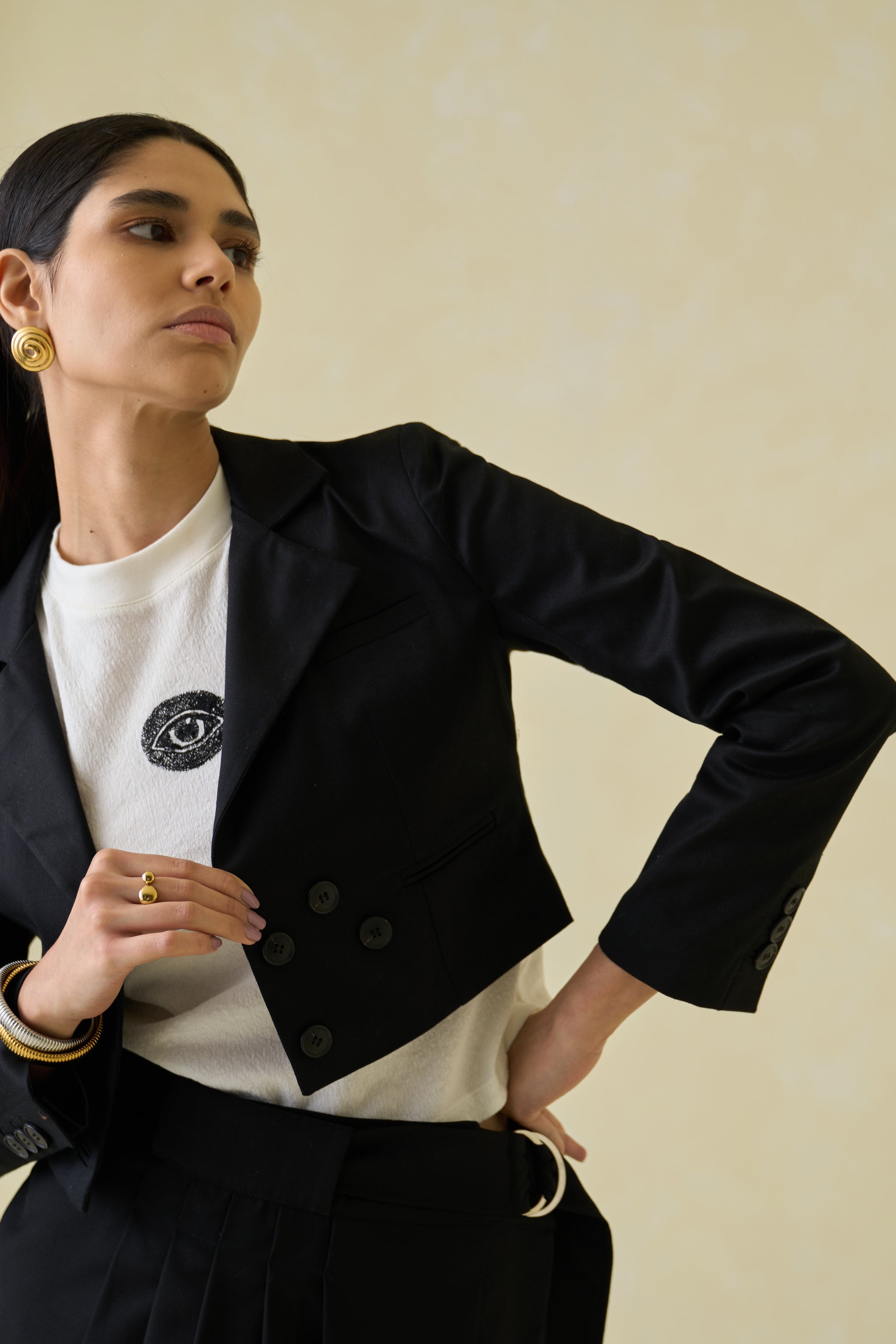Twill Cropped Blazer