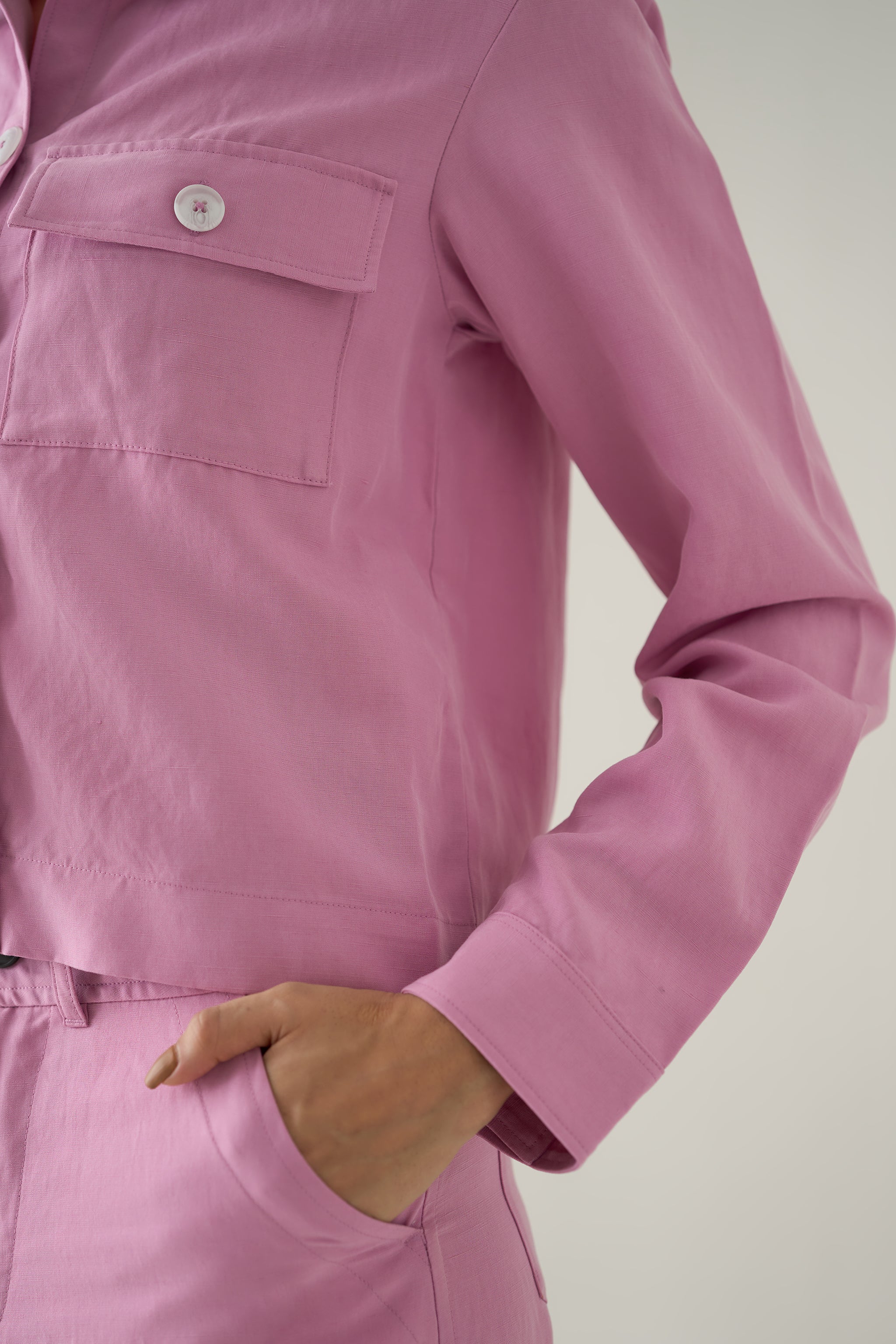 Tencel Cropped Shacket