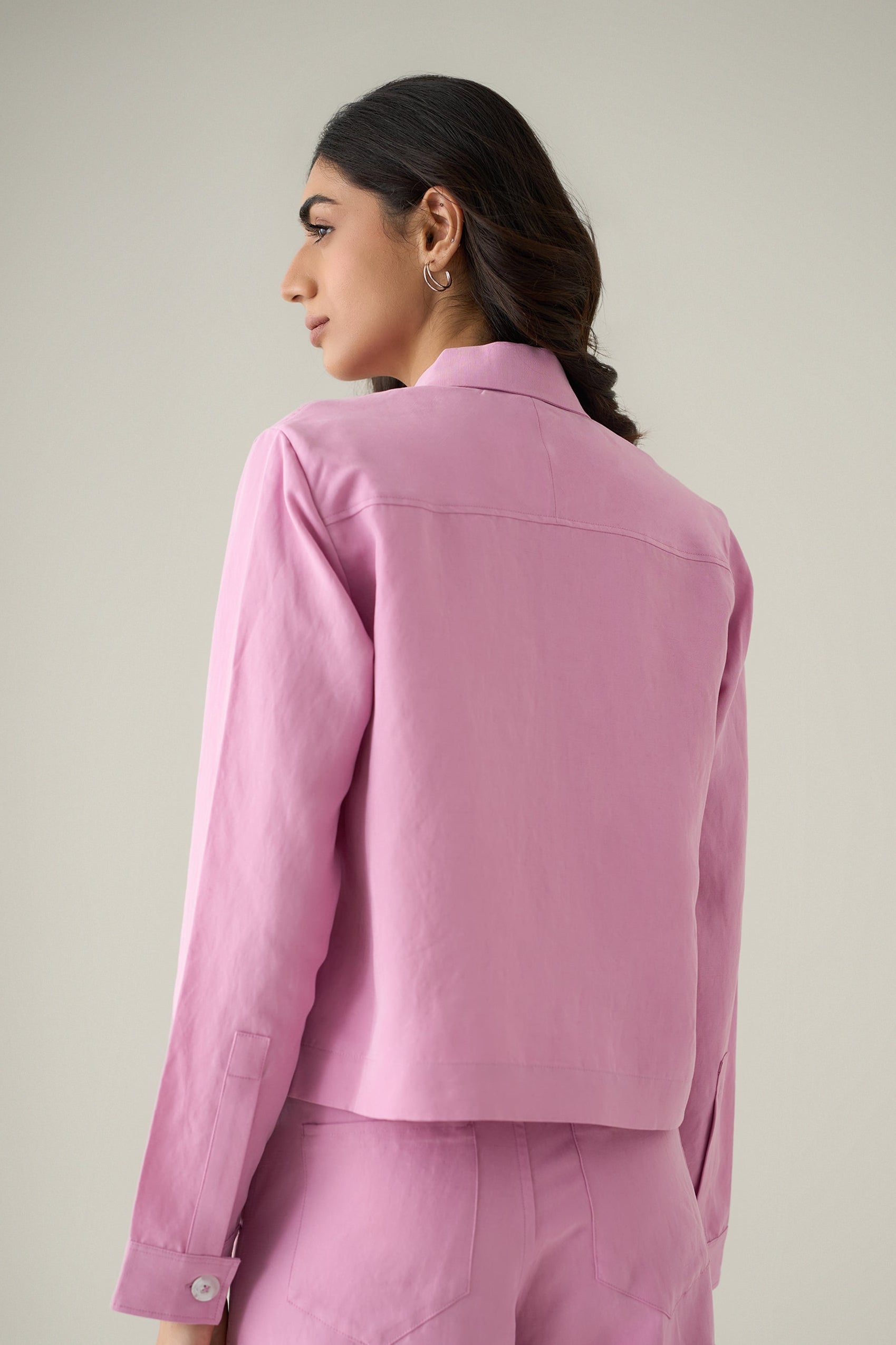 Tencel Cropped Shacket