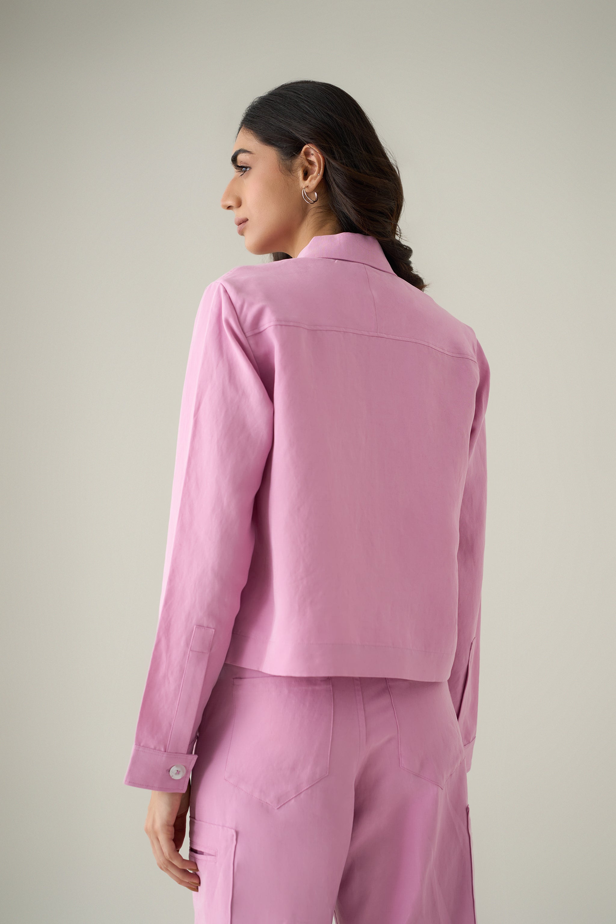 Tencel Cropped Shacket