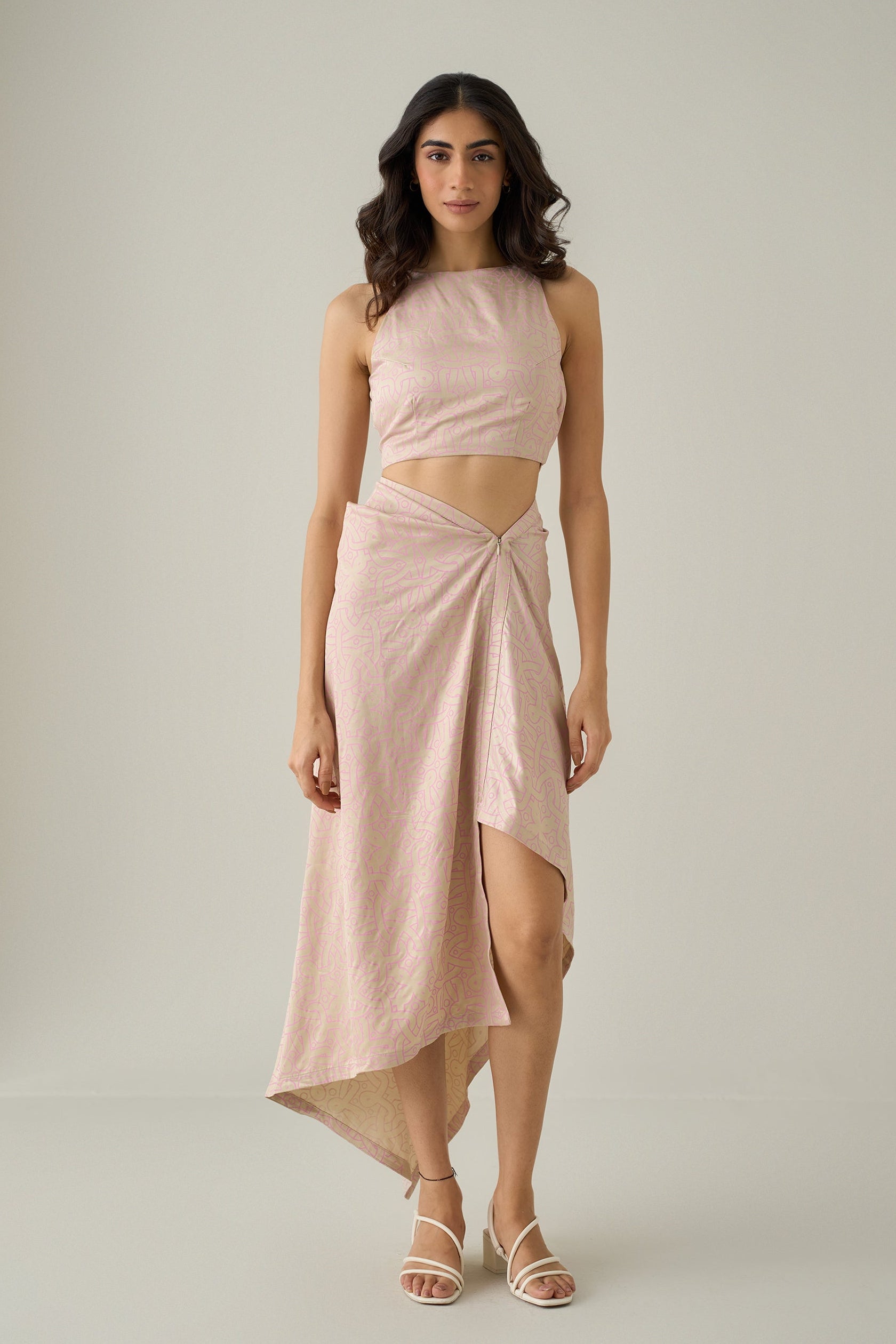 Cupro Sari Draped Dress