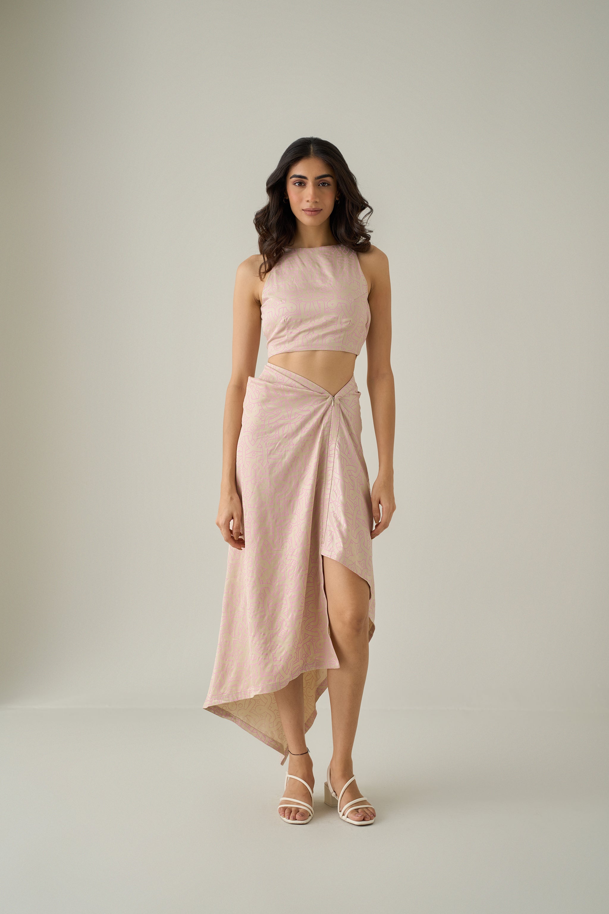 Cupro Sari Draped Dress