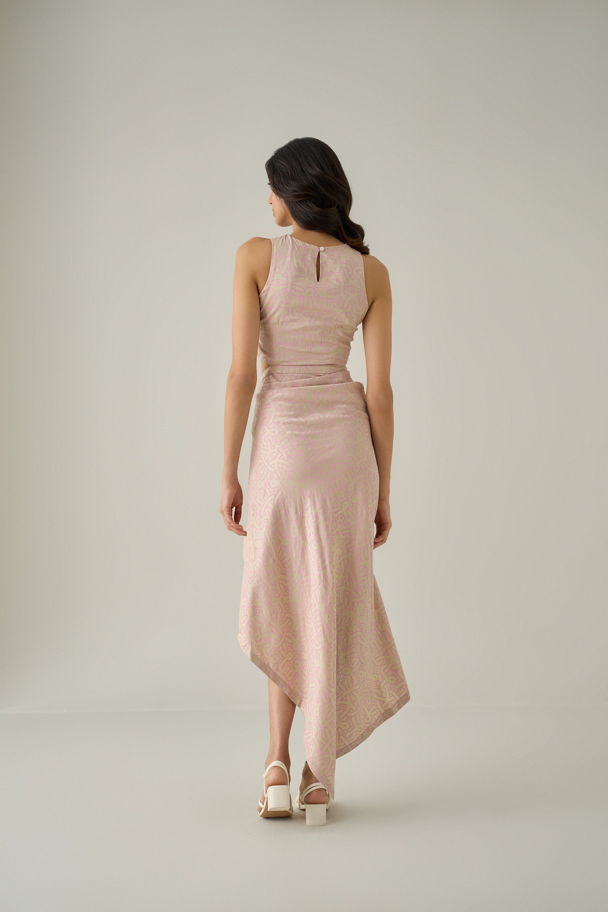 Cupro Sari Draped Dress