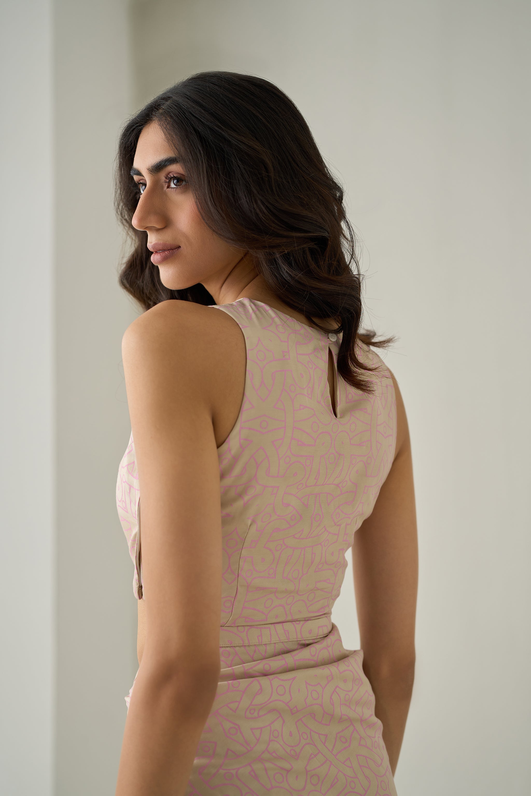 Cupro Sari Draped Dress