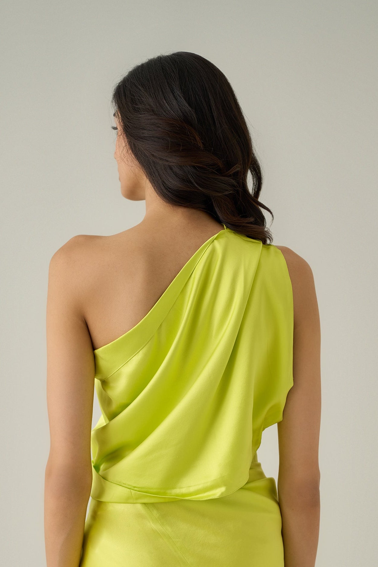 One-Shoulder Sari Silk Top