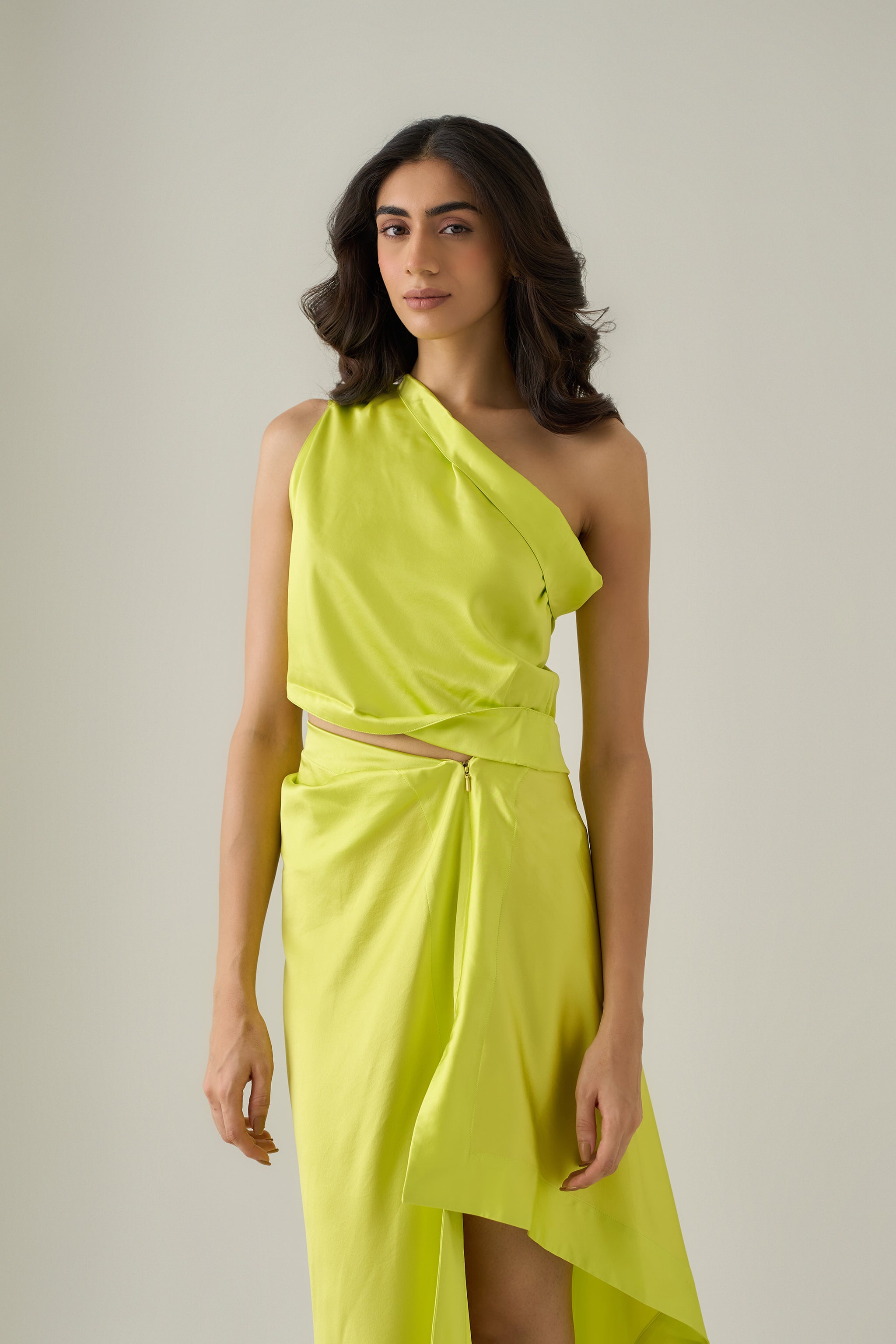 One-Shoulder Sari Top