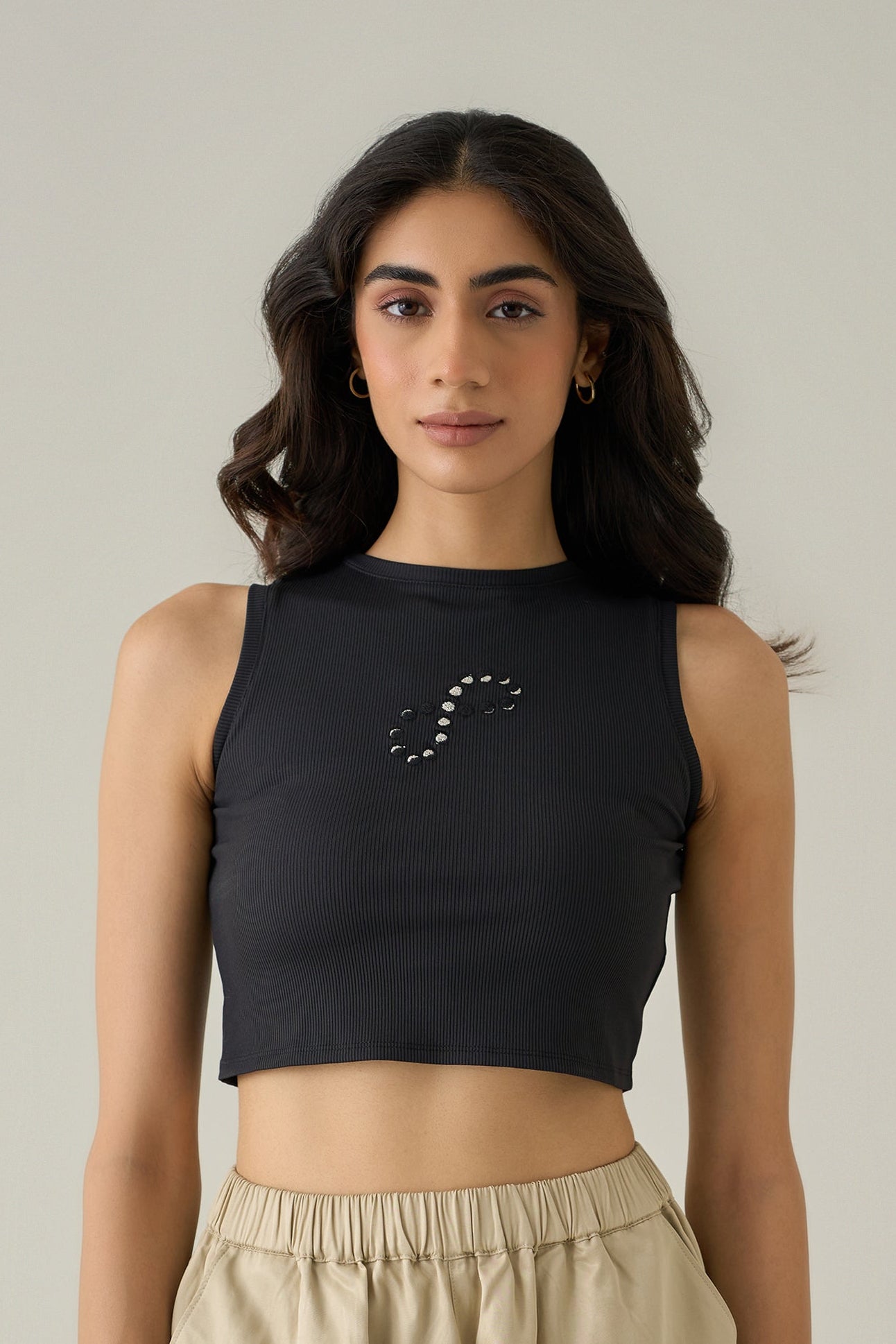 Moon Analemma Cropped Tank Top