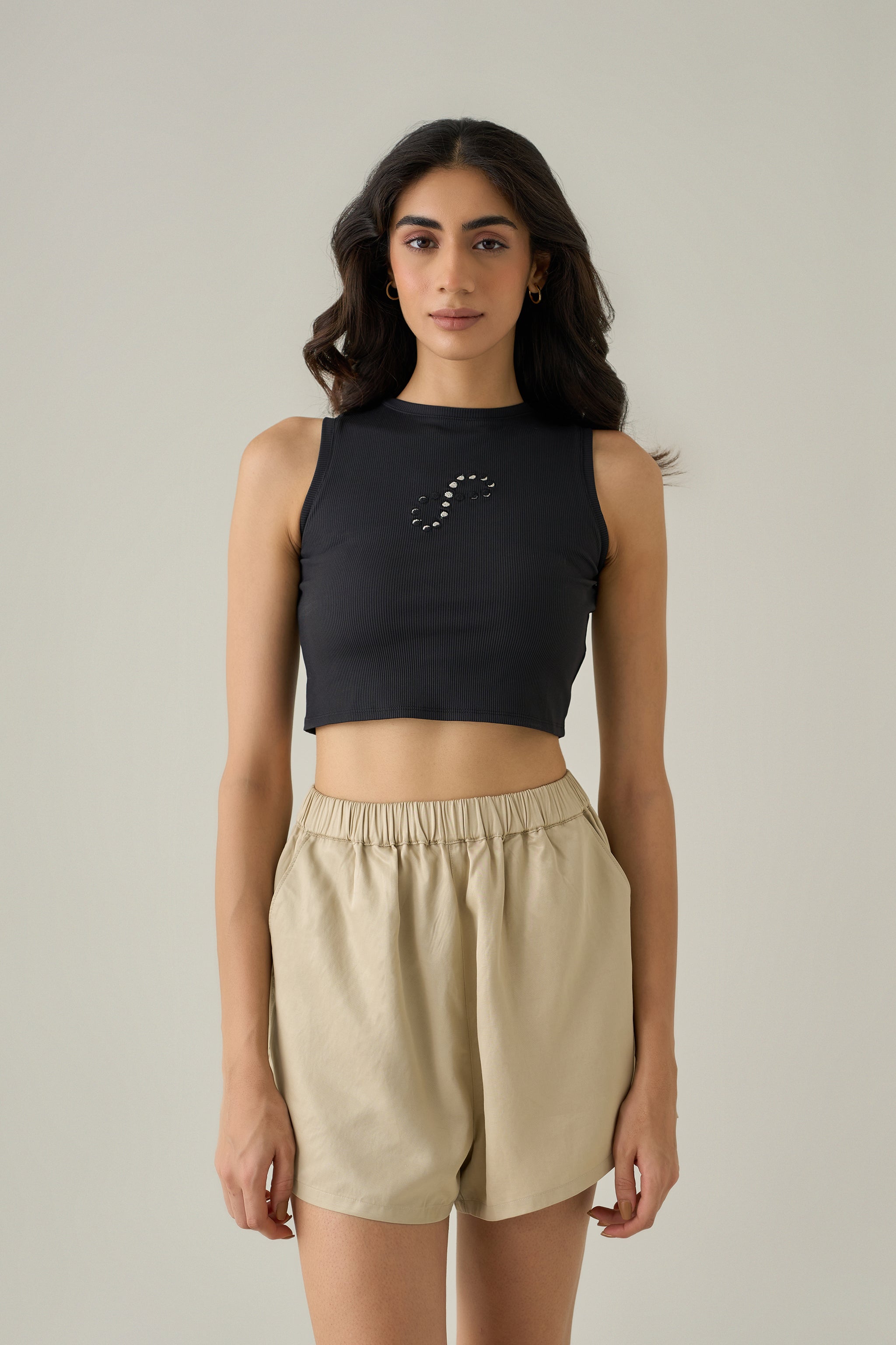 Moon Analemma Cropped Tank Top