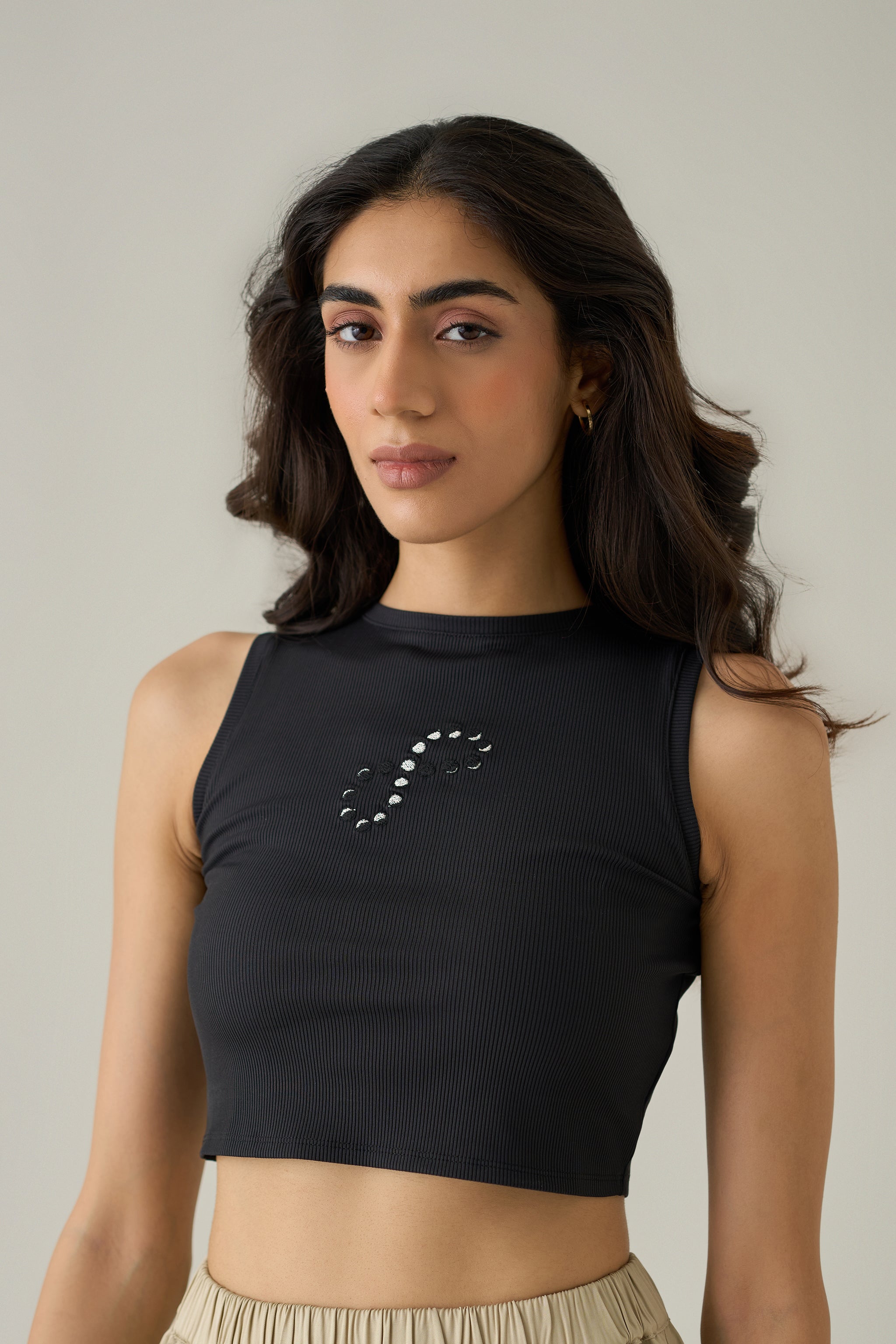 Moon Analemma Cropped Tank Top