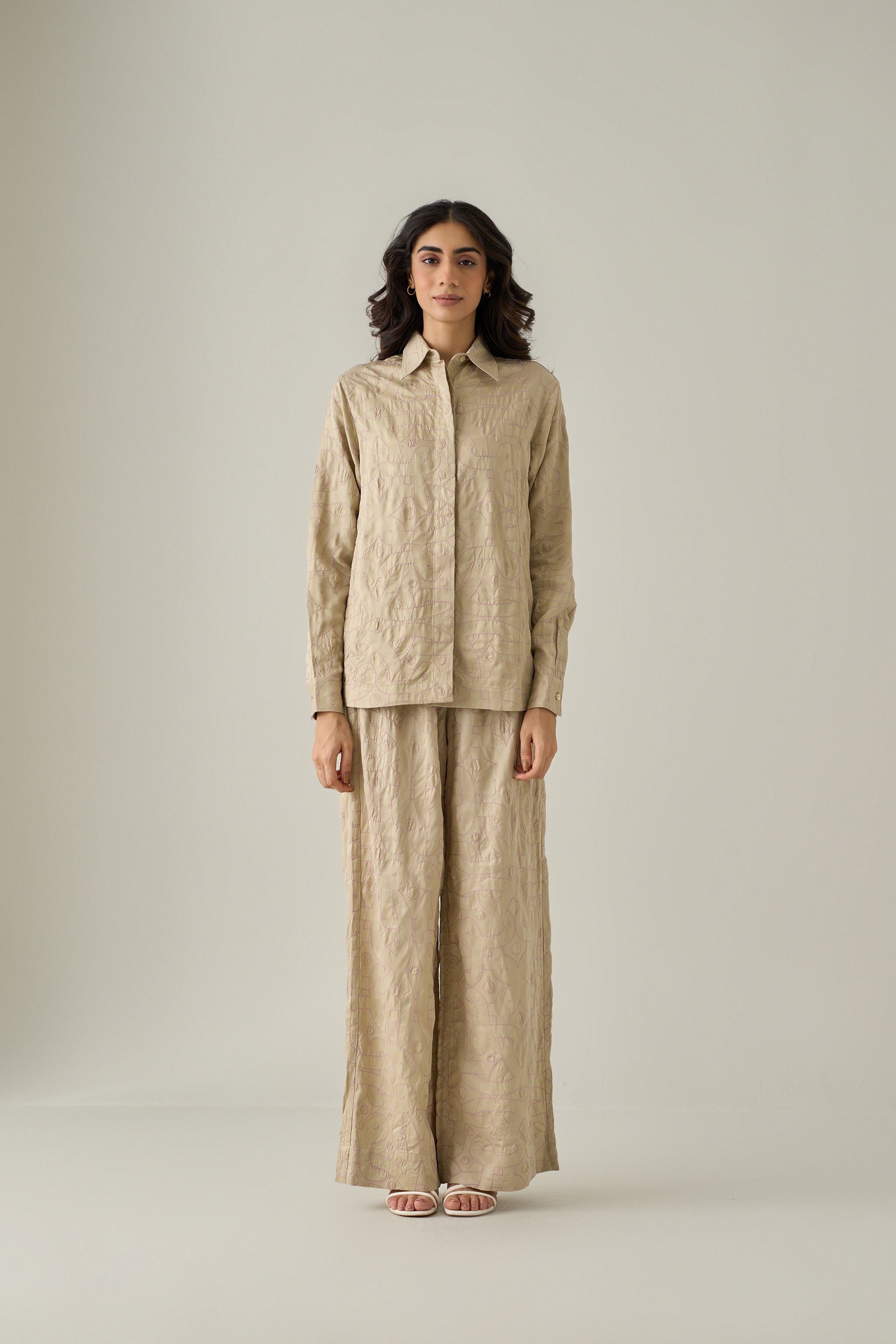 Kolam Boxy Shirt & Bollywood Trousers Co-ord Set