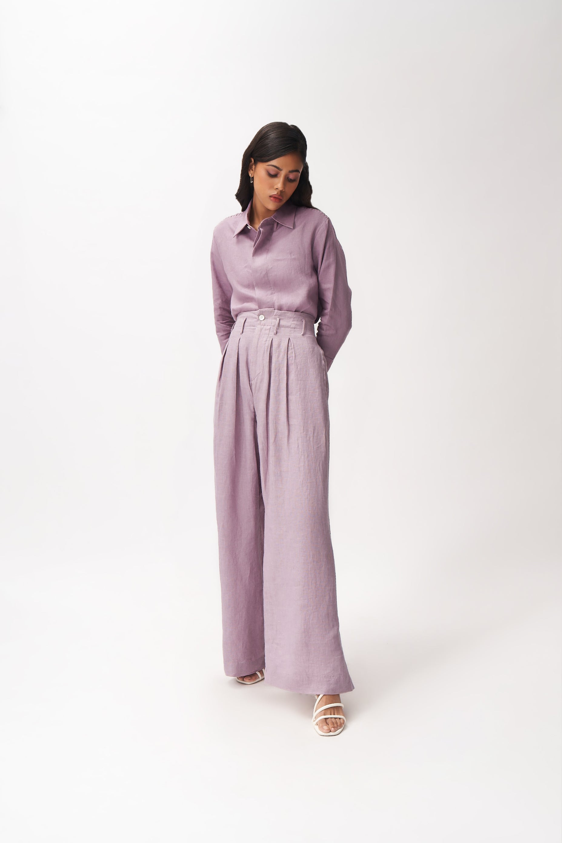 Linen Boxy Shirt + Bollywood Trousers