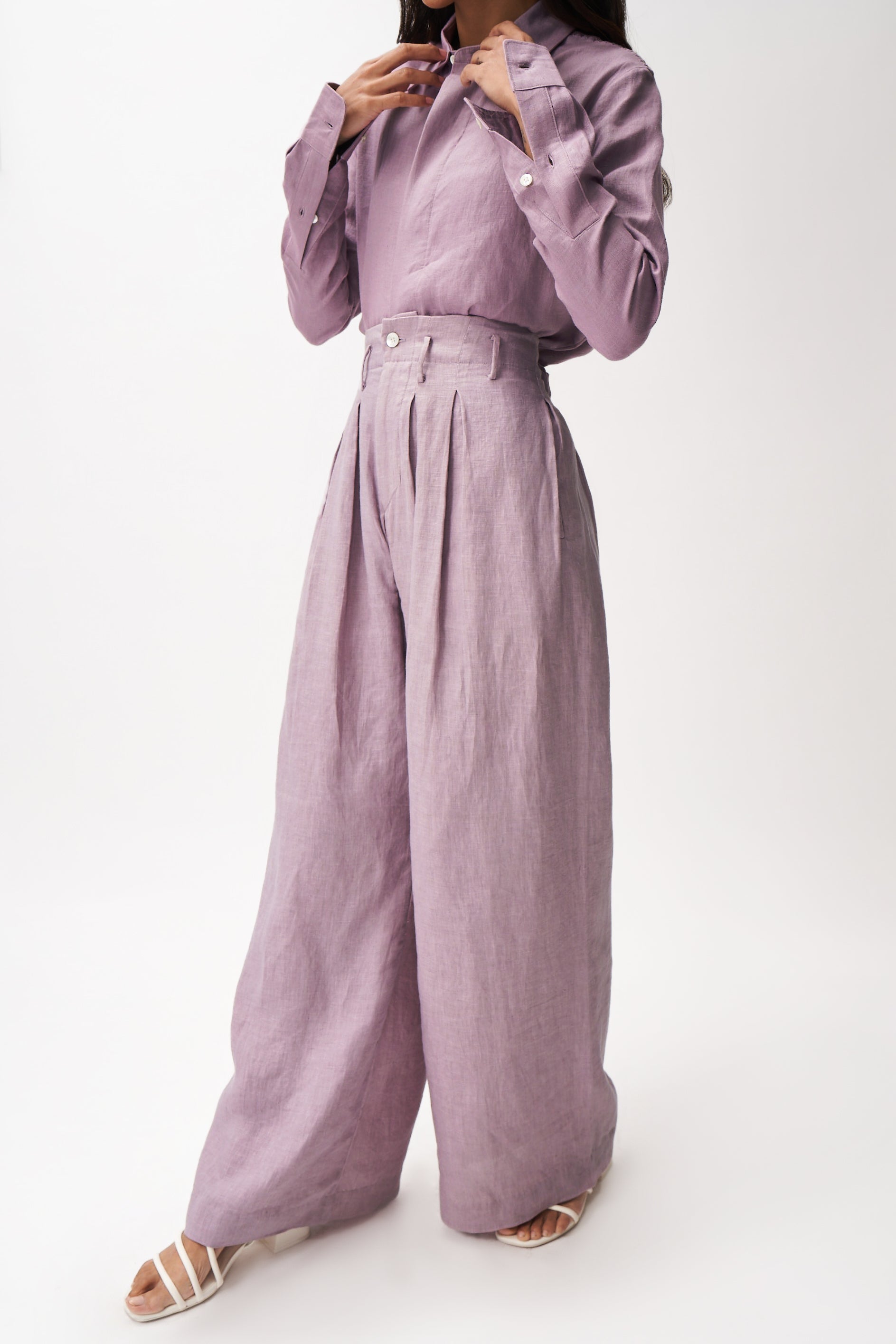 Linen Boxy Shirt + Bollywood Trousers