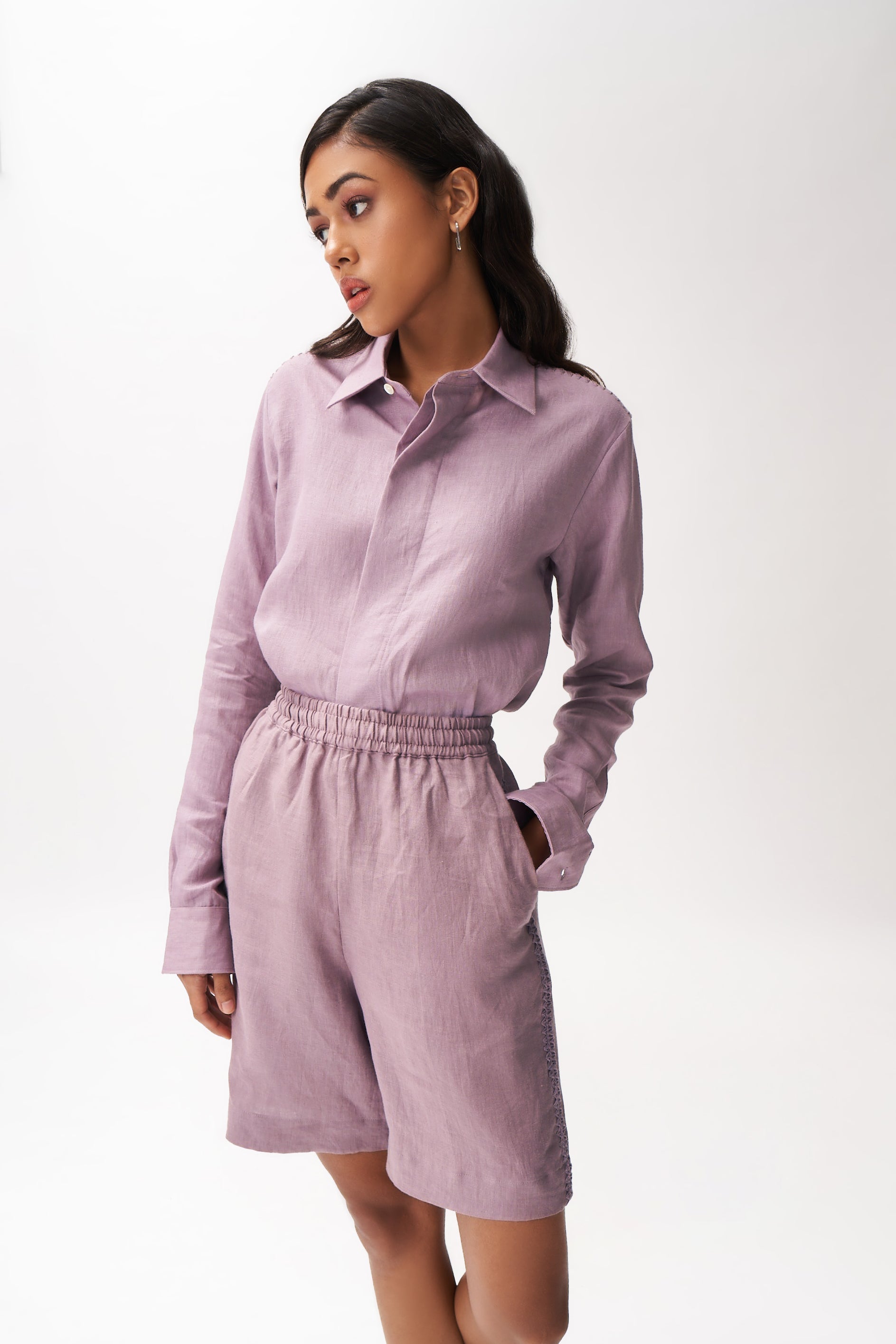 Linen Boxy Shirt+ Shorts