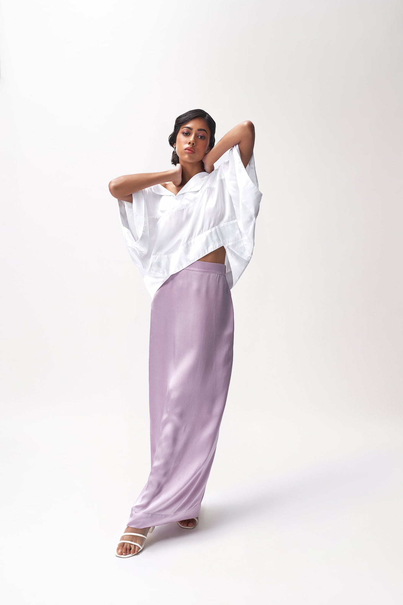 Satin Off-shoulder Top
