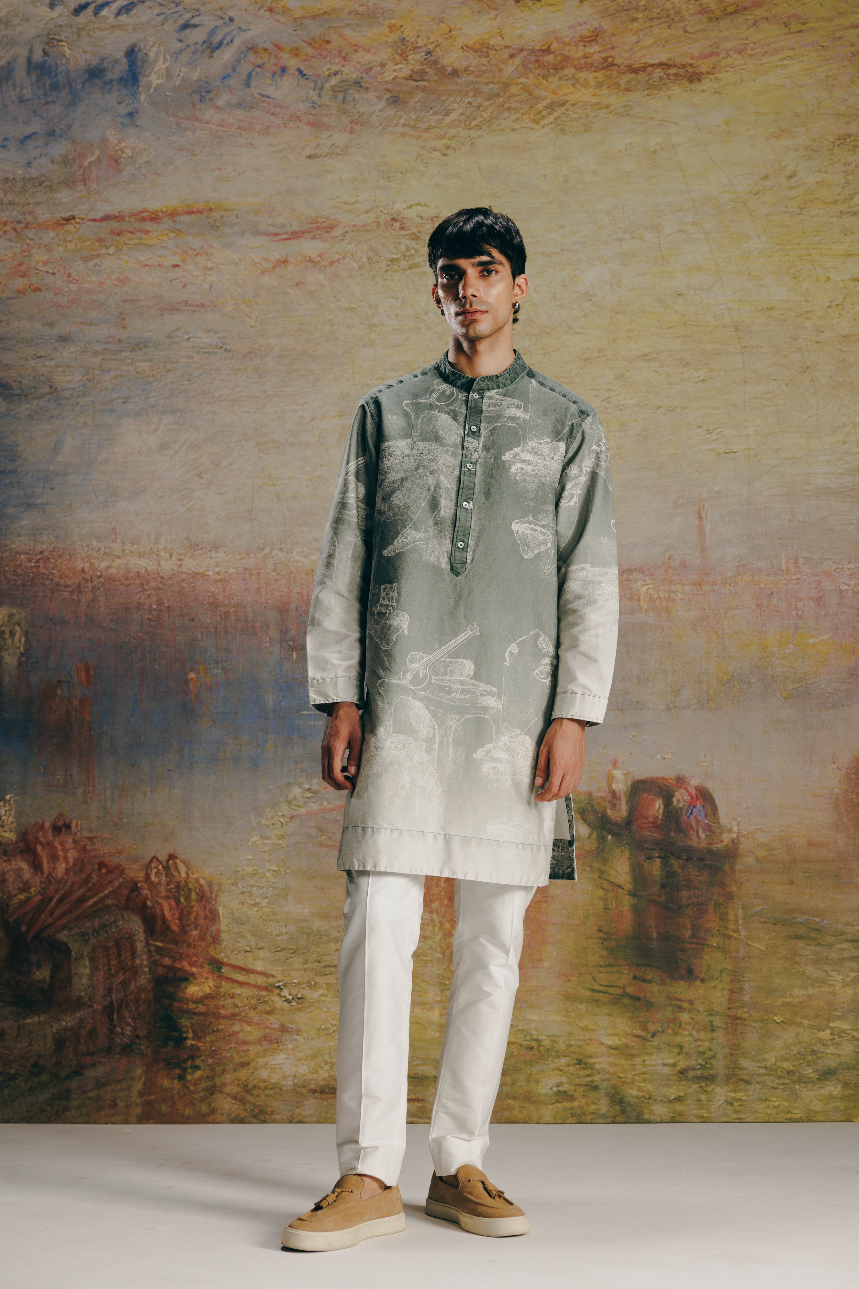 Ombre Surrealist Kurta Set