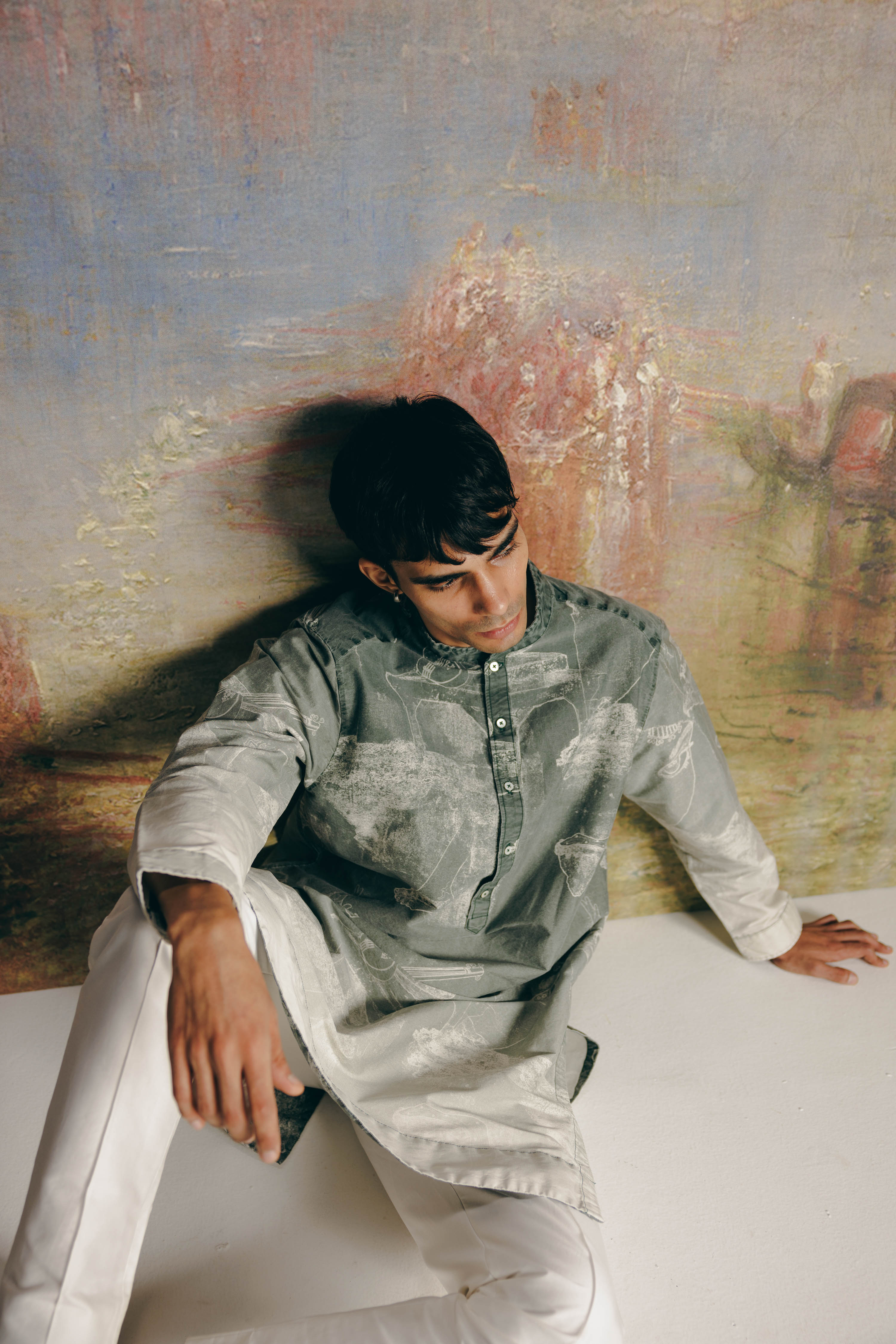 Ombre Surrealist Kurta Set