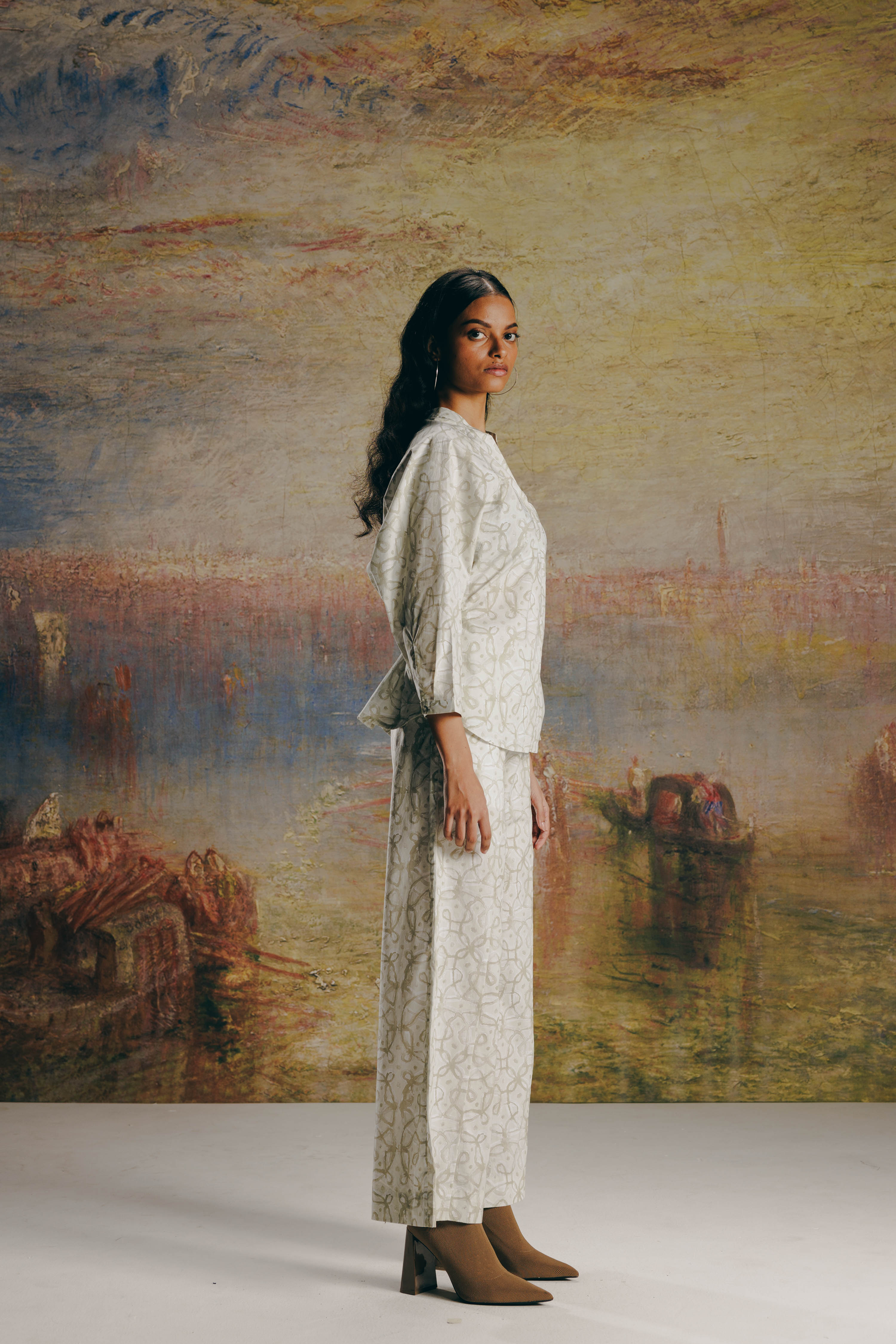 Watercolor Kolam Tunic Shirt & Pant Co-ord