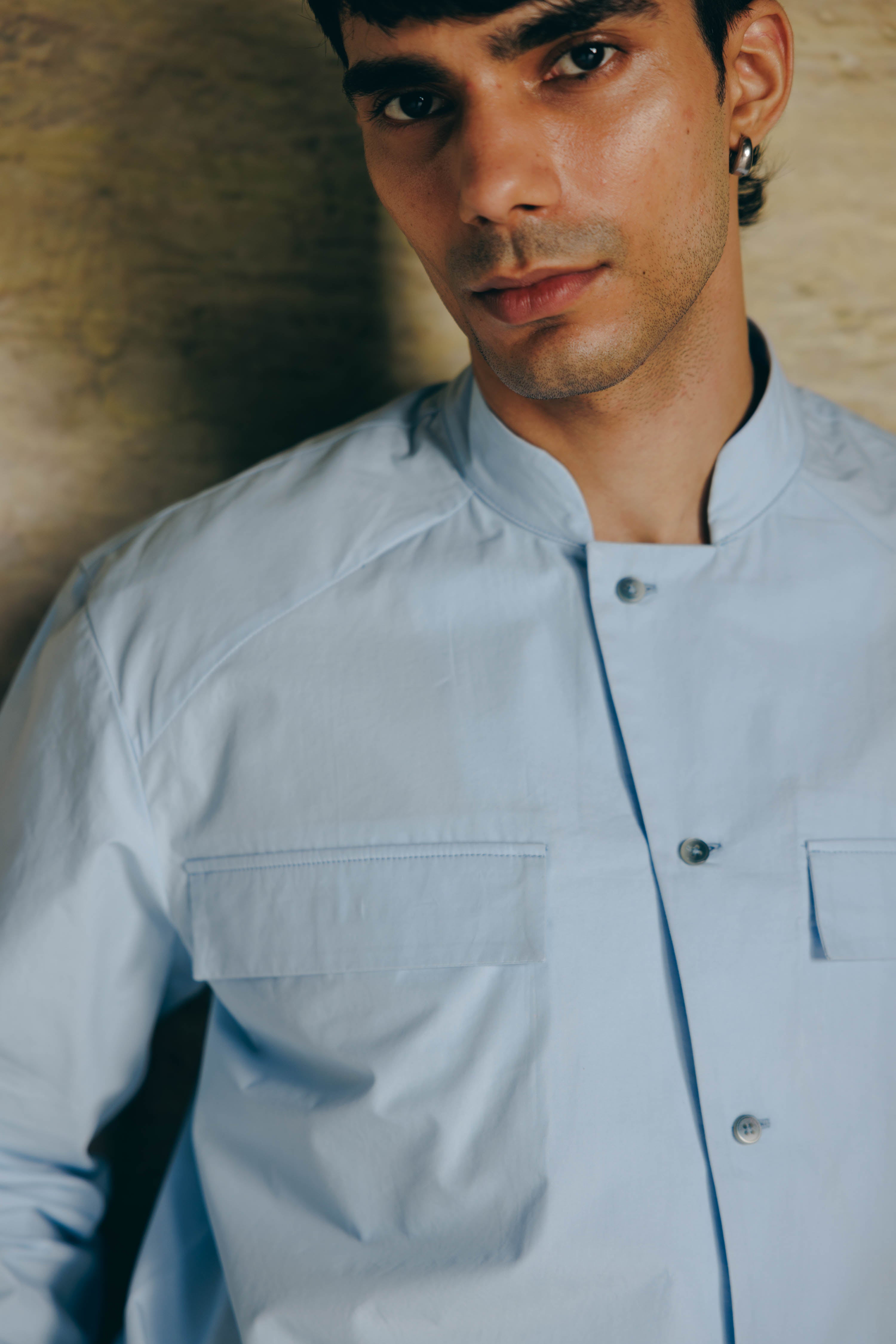 Asymmetric Nehru Overshirt