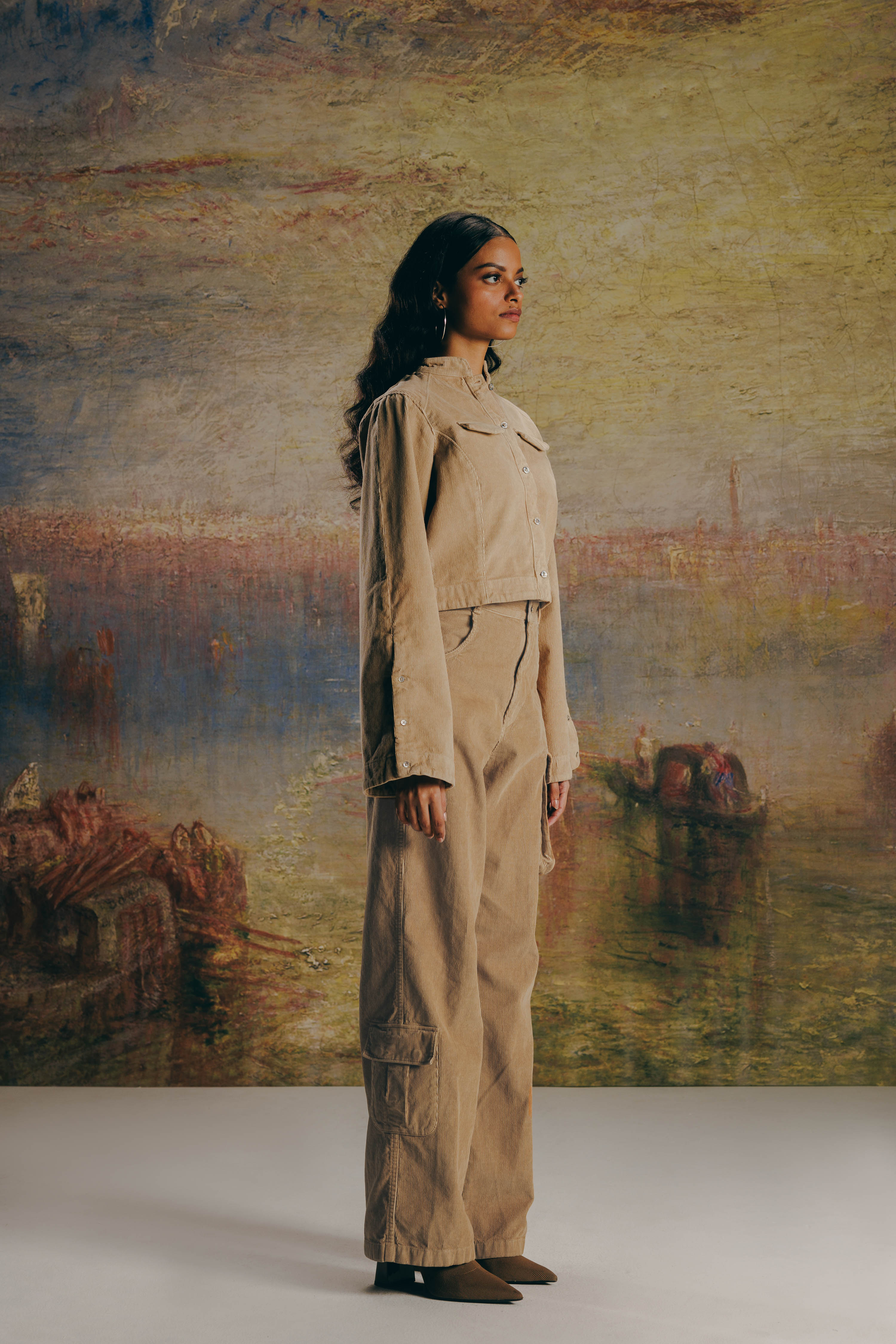 Nehru Corduroy Shacket & Cargo Pants Co-ord