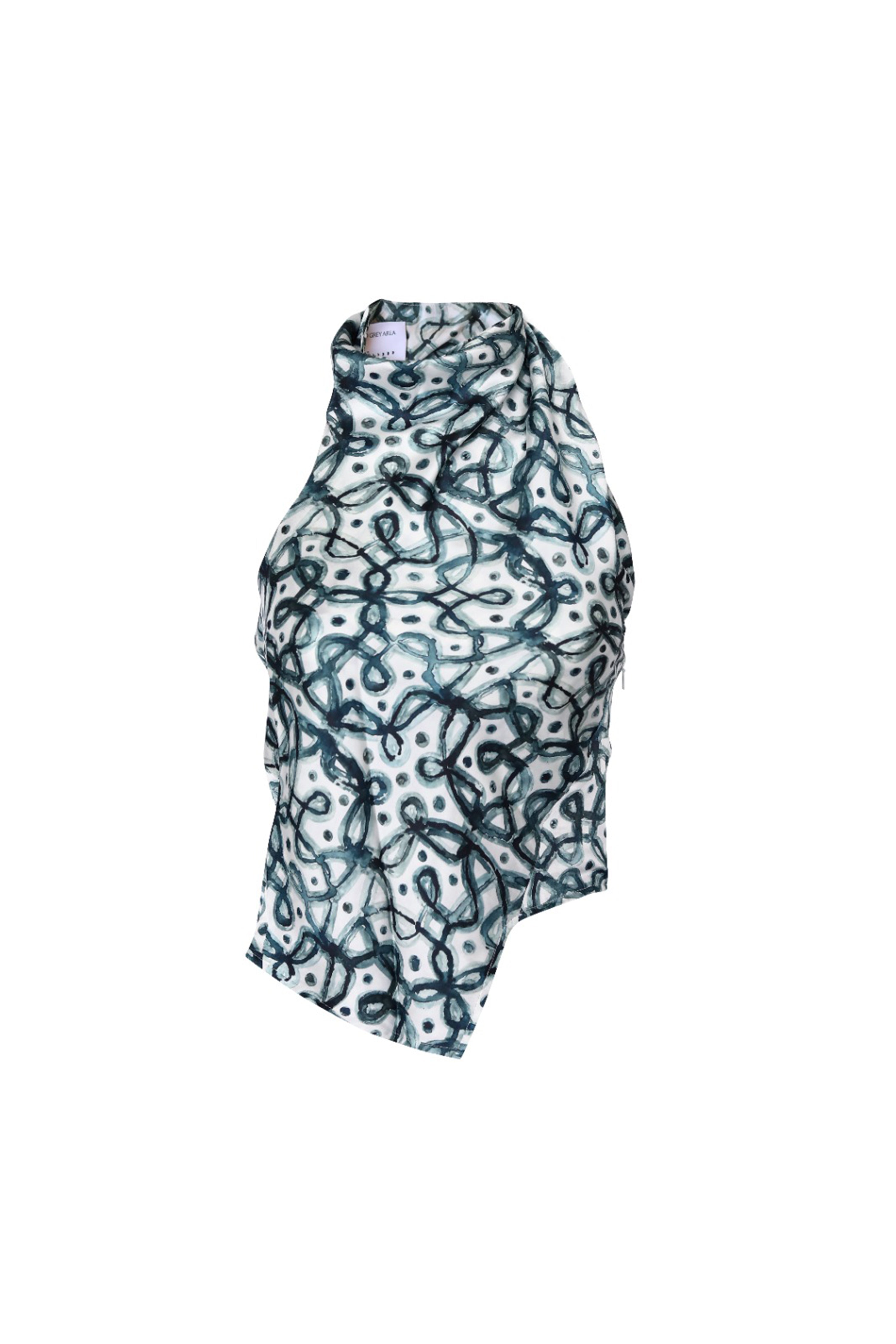 Water-colour Kolam Draped Top