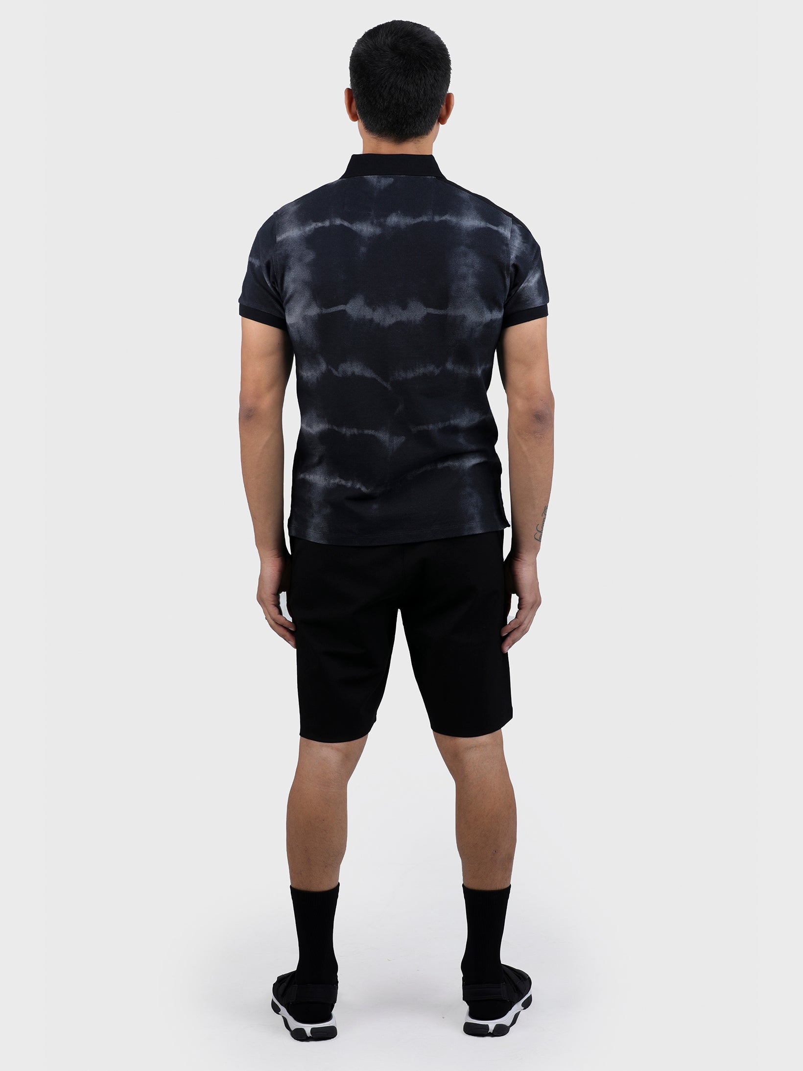 BRAINWASHED EMBROIDERED TIE DYE POLO
