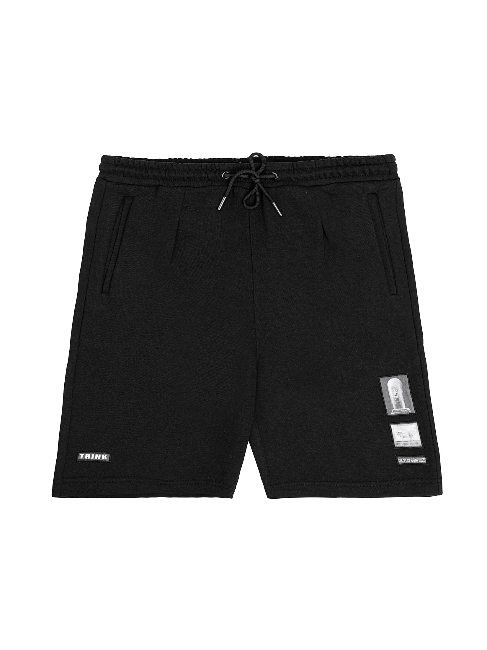 STAY CONFINED APPLIQUED FRENCH TERRY SHORTS