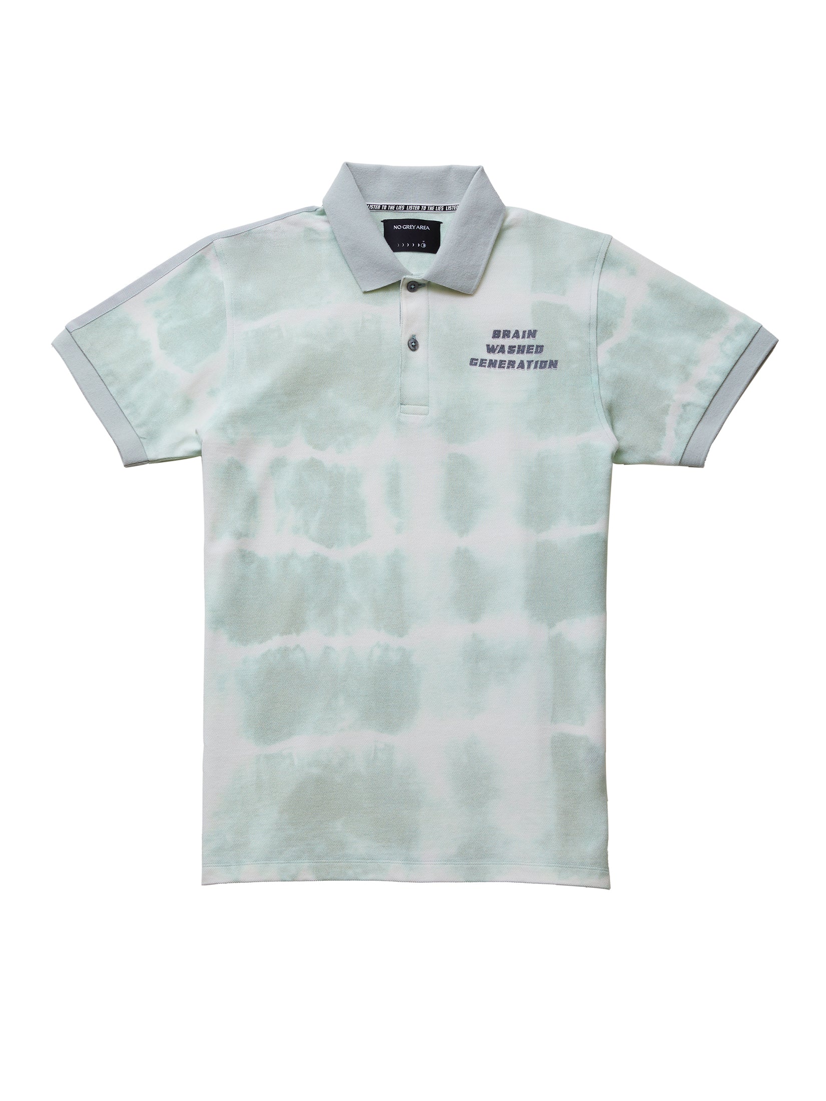 BRAINWASHED EMBROIDERED TIE DYE POLO
