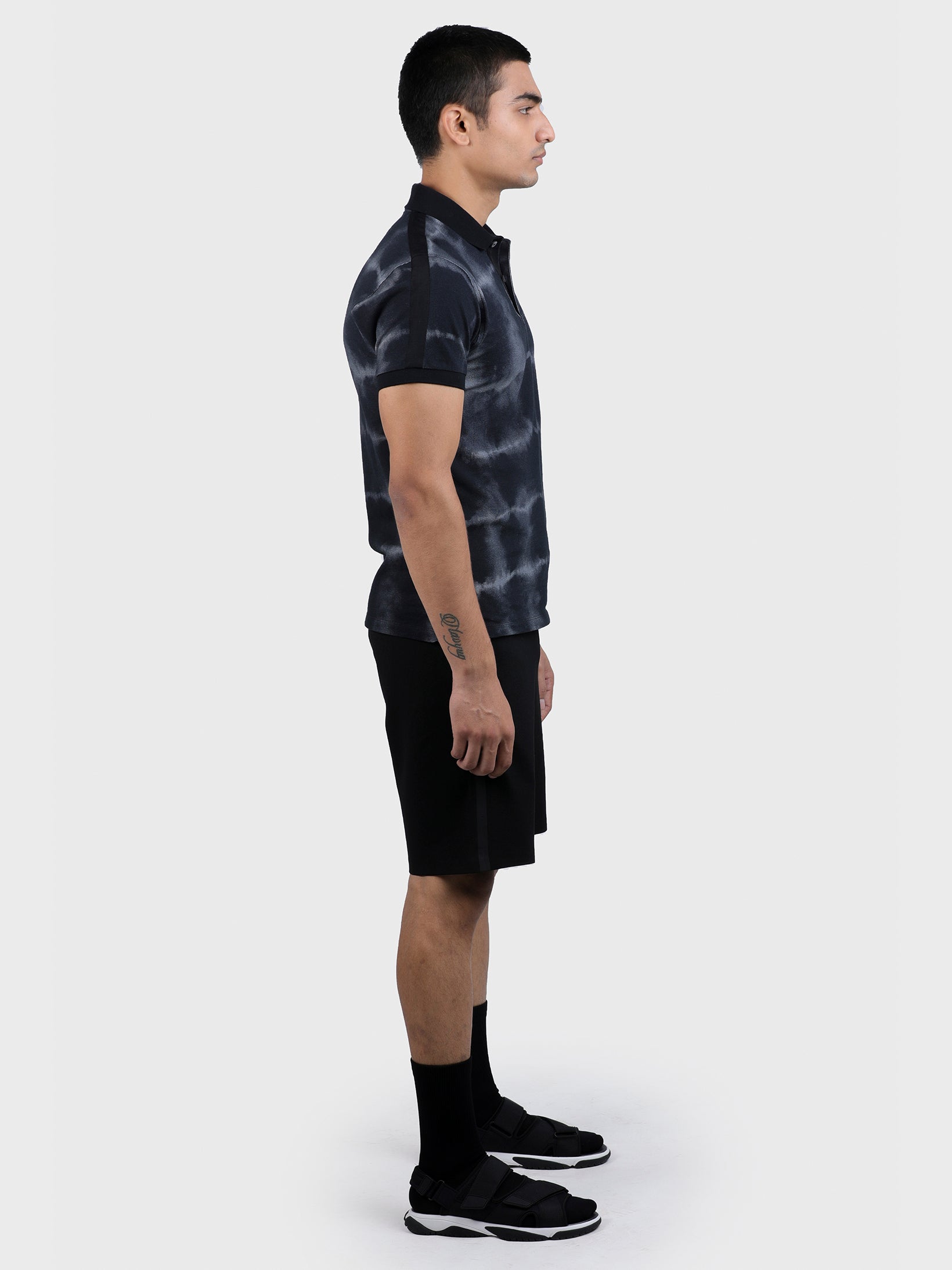BRAINWASHED EMBROIDERED TIE DYE POLO