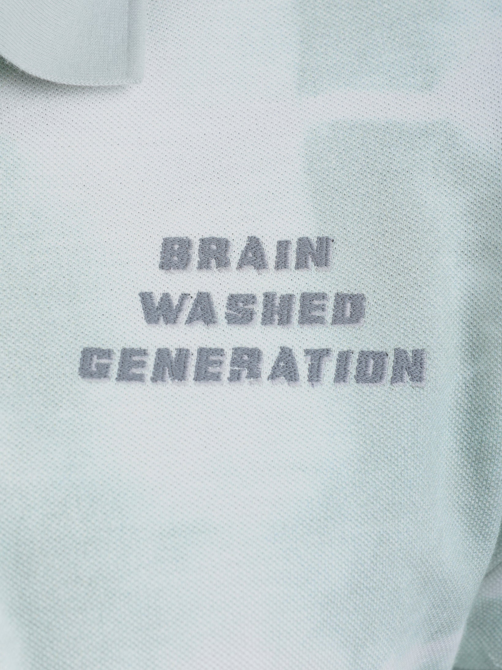 BRAINWASHED EMBROIDERED TIE DYE POLO