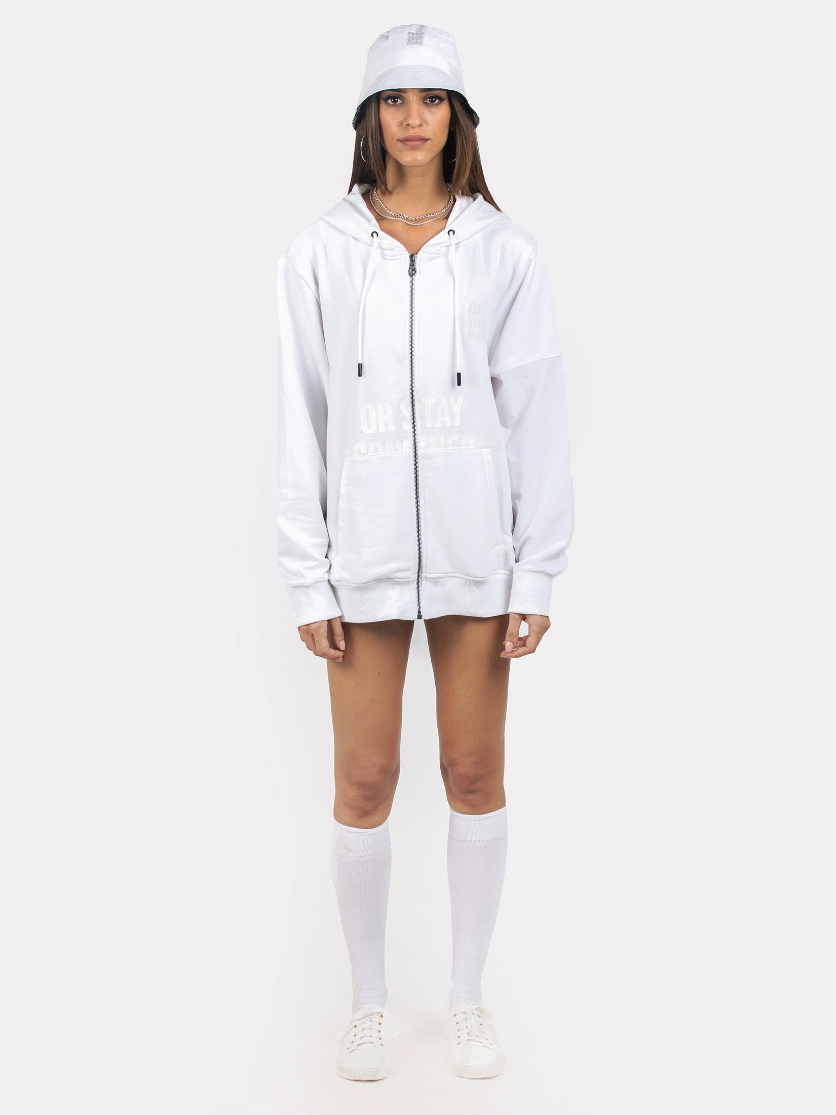 THIRD EYE DROP SHOULDER ZIPPER HOODIE