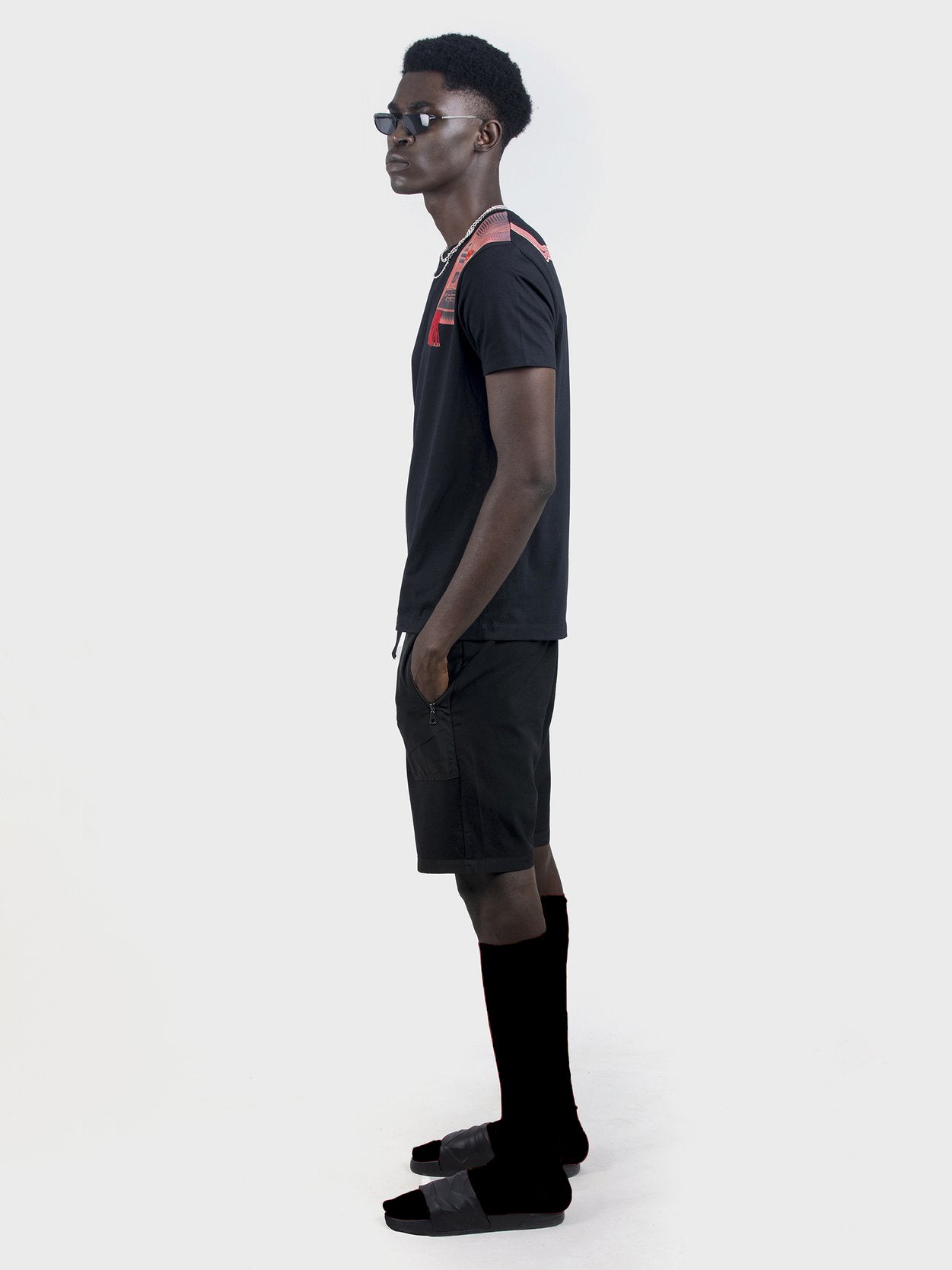 GREY AREA GUNMETAL BUCKLE SHORTS